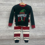 NEW 2 Pc LS PJs Naughtiest Elf Stripes 3T