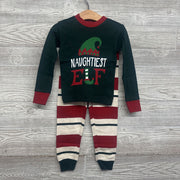 NEW 2 Pc LS PJs Naughtiest Elf Stripes 3T