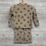 LS Ribbed Mock Neck Shirt & Flare Pants Reindeer 12-18M
