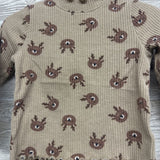 LS Ribbed Mock Neck Shirt & Flare Pants Reindeer 12-18M