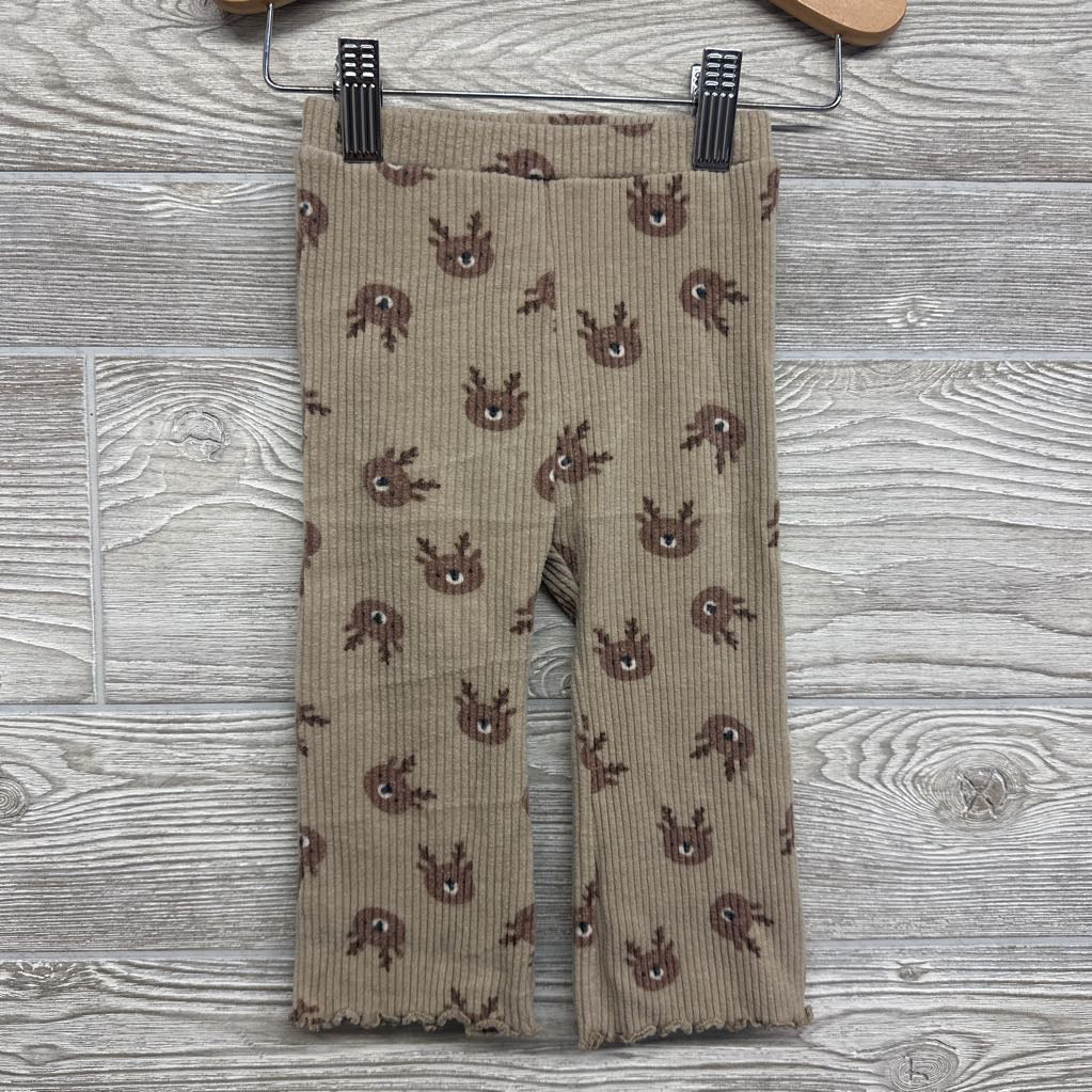 LS Ribbed Mock Neck Shirt & Flare Pants Reindeer 12-18M