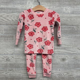2 Pc LS Cozy PJs Flowers 18M