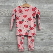 2 Pc LS Cozy PJs Flowers 18M
