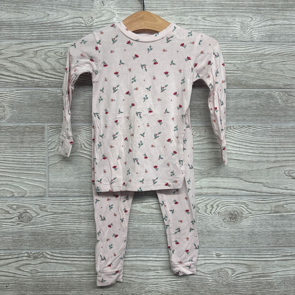2 Pc LS Bamboo PJs Flowers 18M
