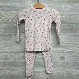 2 Pc LS Bamboo PJs Flowers 18M