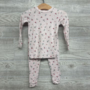 2 Pc LS Bamboo PJs Flowers 18M