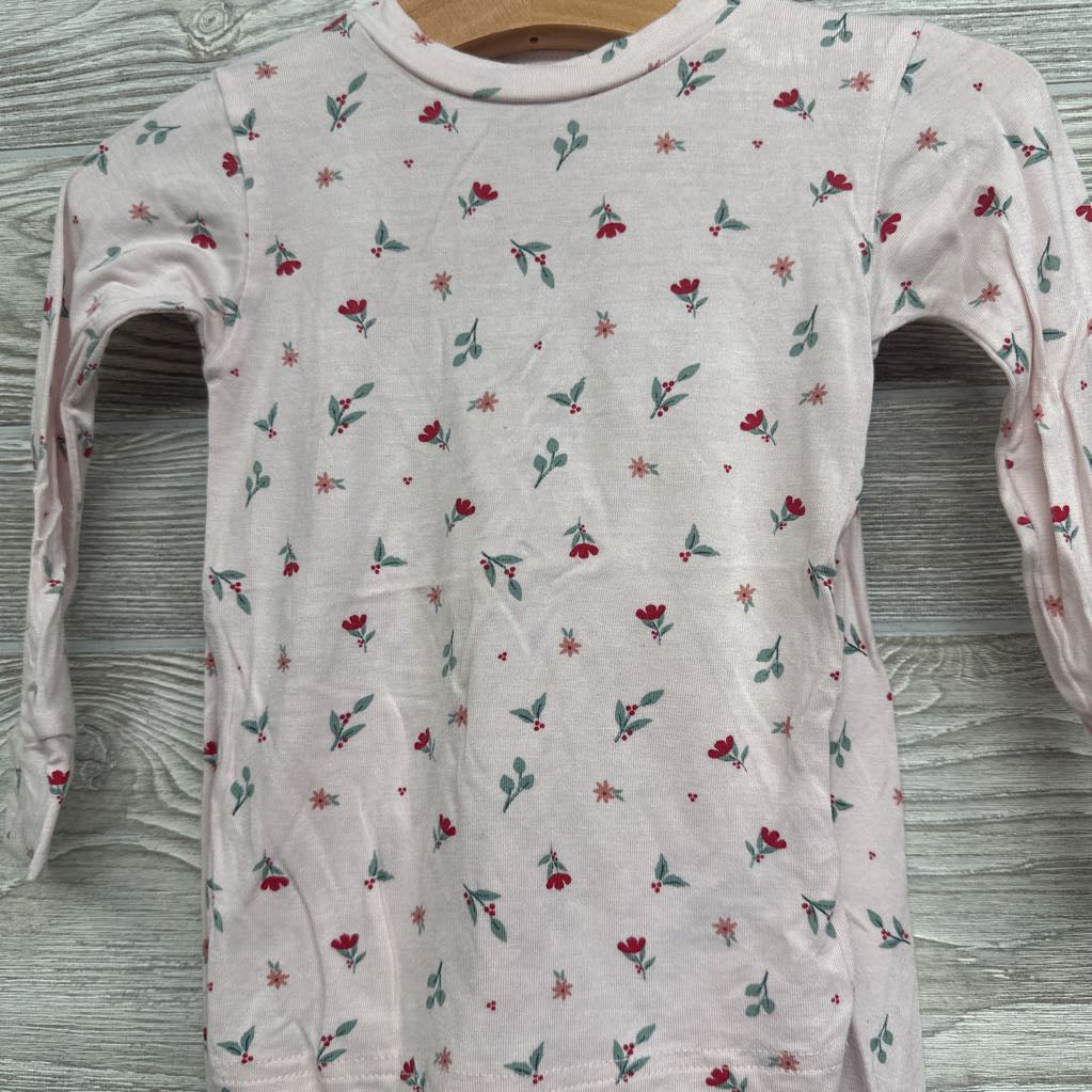 2 Pc LS Bamboo PJs Flowers 18M