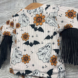 LS Ribbed Fringe Shirt & Bummies Ghosts Flowers NB