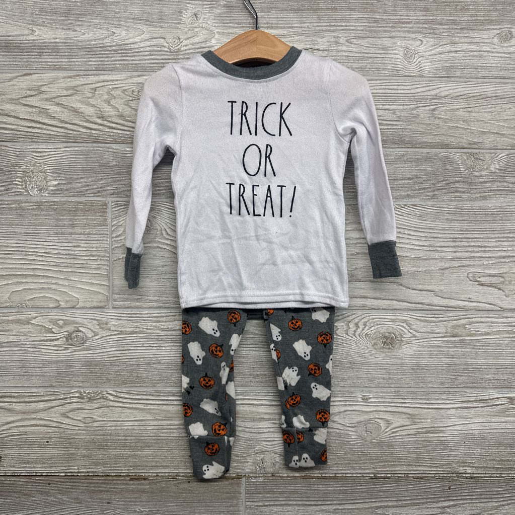 2 Pc LS PJs Trick Or Treat Pumpkins Ghosts 3T