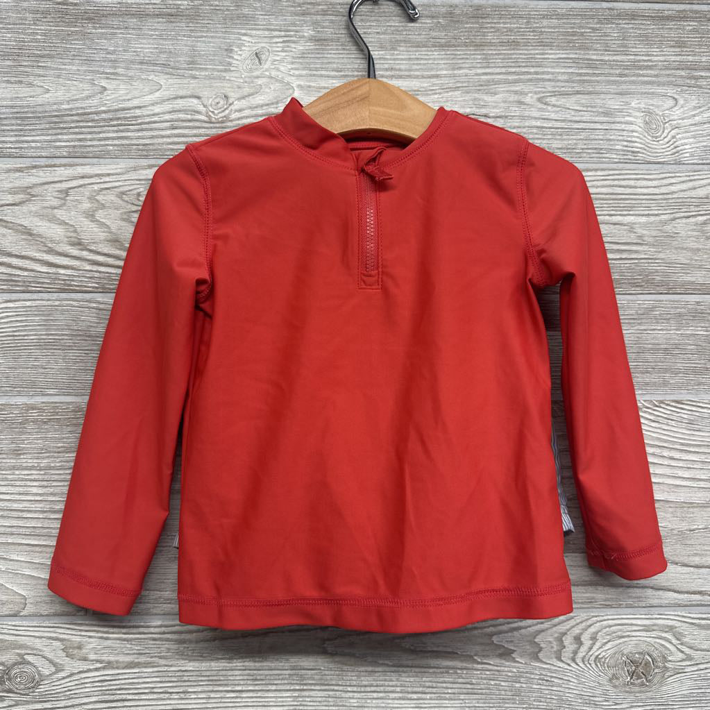 LS 1/4 Zip Rash Guard & Swim Trunks Stripes 2T