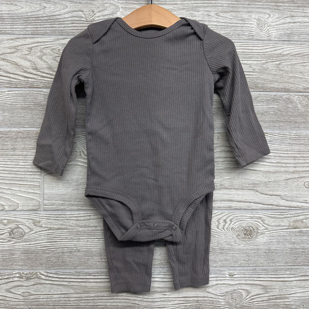 Ribbed Leggings, Bodysuit & Animal Print Vest 18M
