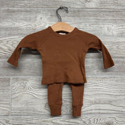 2 Pc Ls Ribbed Shirt & Pants 0-3M