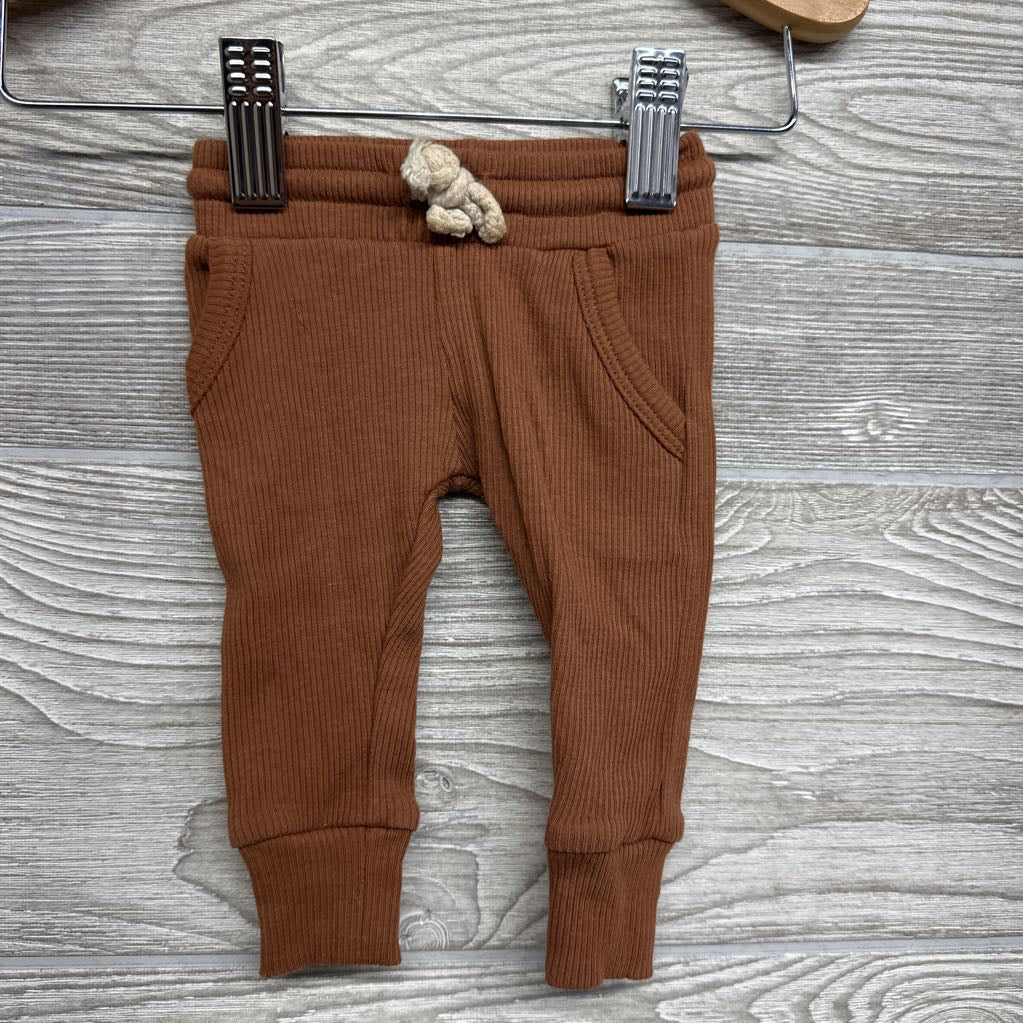 2 Pc Ls Ribbed Shirt & Pants 0-3M