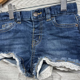 Denim Shorts Eyelet Hem 2t
