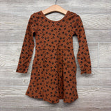 Ribbed LS Dress Animal Print 4t