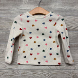 Waffle Knit Shirt Hearts 2t