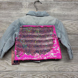 NEW Denim Jacket Back Flip Sequins 2t