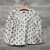 Gauze Button Up LS Shirt Flowers 4t