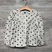 Gauze Button Up LS Shirt Flowers 4t