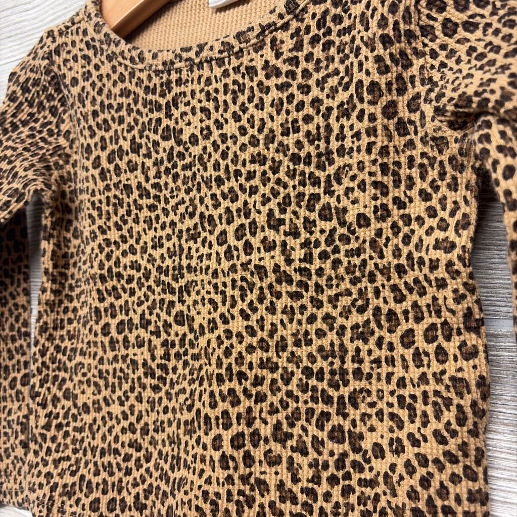 Waffle Knit LS Shirt Animal Print 3t