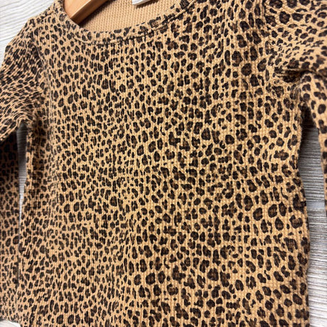 Waffle Knit LS Shirt Animal Print 3t