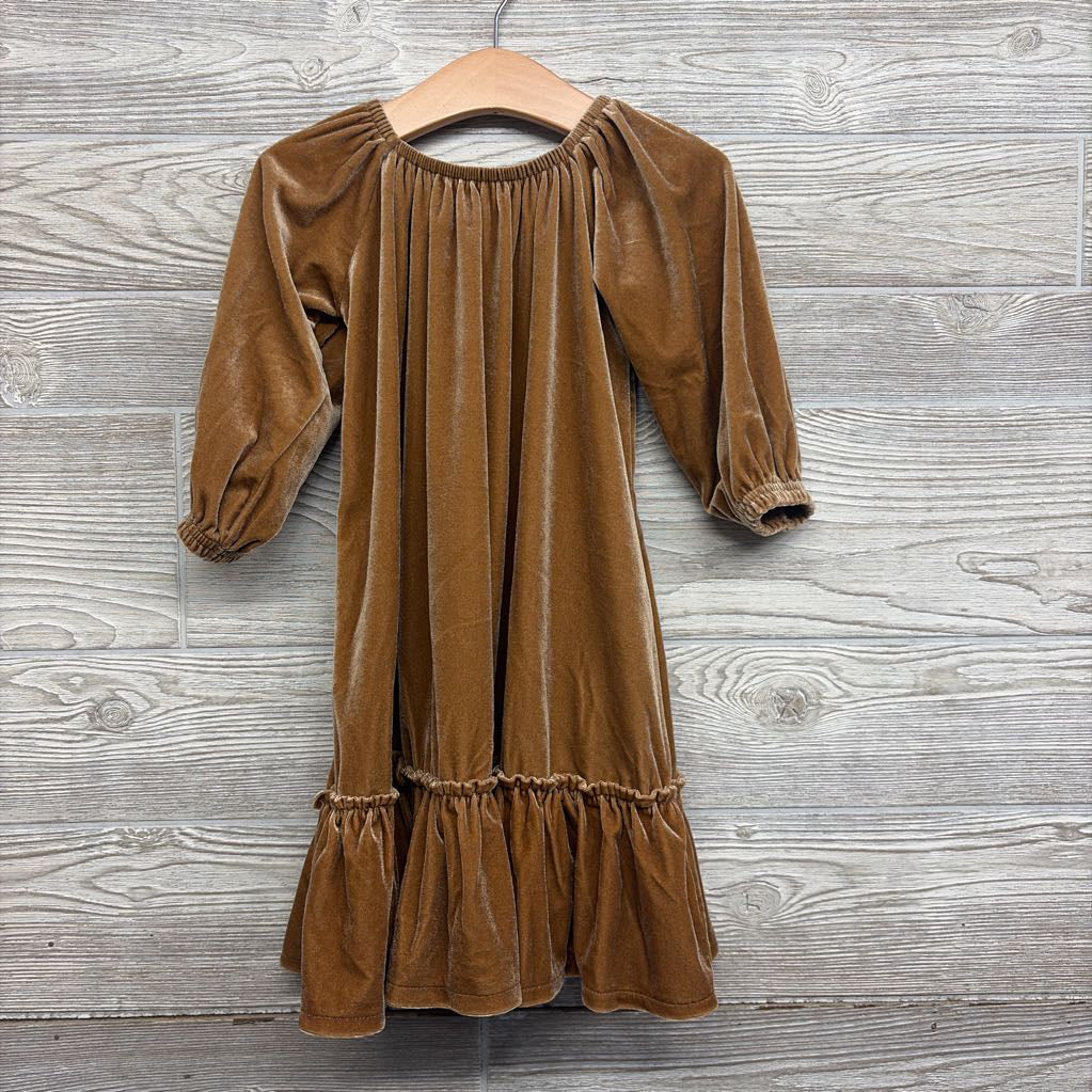 Velour Ruffle Dress 4t