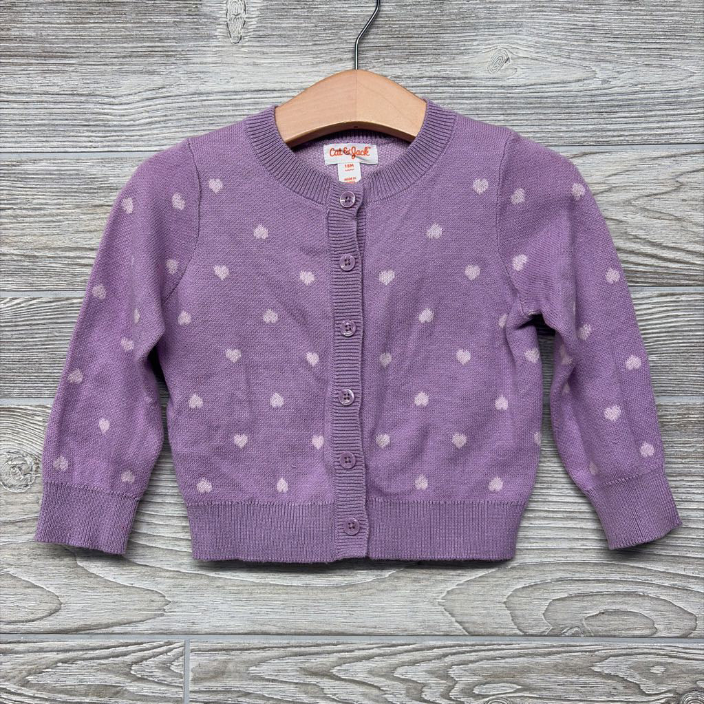 Knit Cardigan Hearts 18M