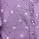 Knit Cardigan Hearts 18M