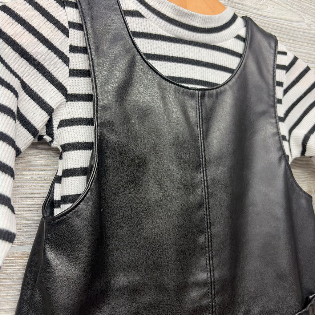 Faux Leather Jumper Striped Mocked LS Shirt 24M