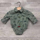 Button Up SS Shirt Dinosaur Skeletons 3M
