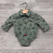 Button Up SS Shirt Dinosaur Skeletons 3M