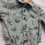 Button Up SS Shirt Dinosaur Skeletons 3M