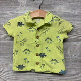 Button Up SS Shirt Dinosaurs 0-3M