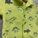 Button Up SS Shirt Dinosaurs 0-3M