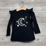 LS Shirt Ruffle Shoulder Moon, Stars 4t