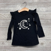 LS Shirt Ruffle Shoulder Moon, Stars 4t