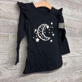 LS Shirt Ruffle Shoulder Moon, Stars 4t
