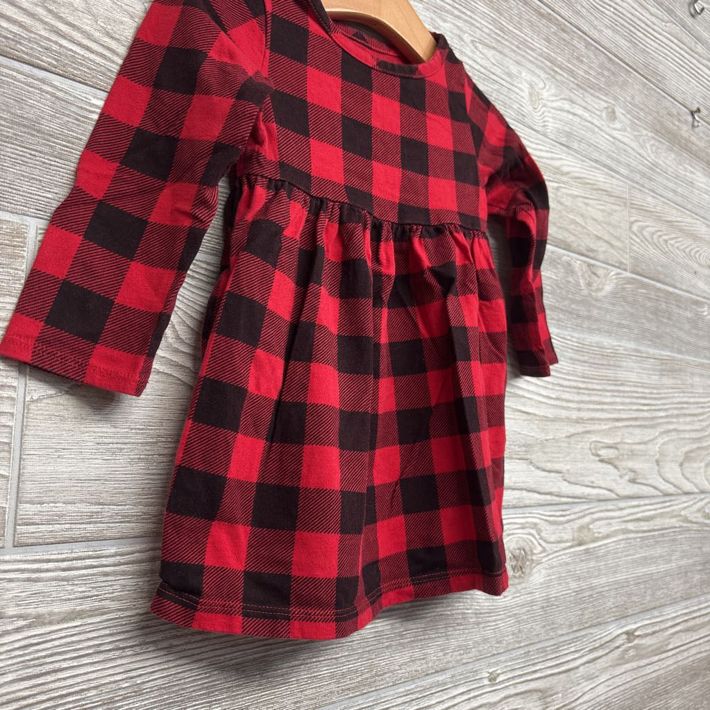 Buffalo Plaid LS Dress 24M