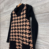 Houndstooth Sweater Jumper, Ribbed LS Shirt 5-6