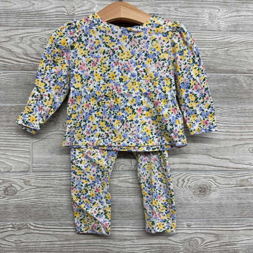 LS Shirt & Pants Flowers 18-24M