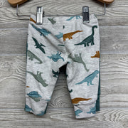 2 Pk Pants Dinosaur & Solid 0-3M