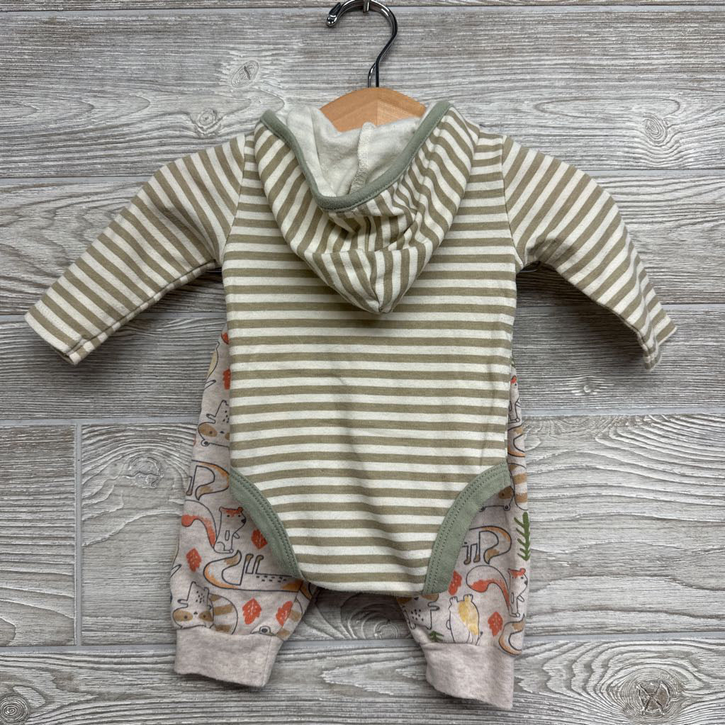 Crewneck Strong Brave, Striped Bodysuit & Pants 0-3M