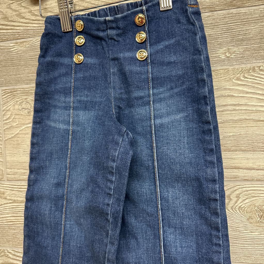 High Rise Pull On Jeans Buttons 4t