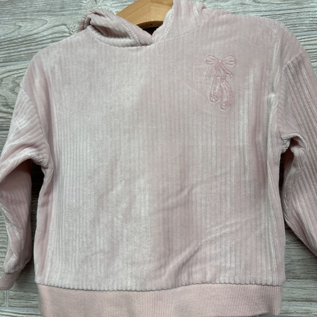 Velour Ribbed Hoodie Ballet Shoes & Wide Pants 24M