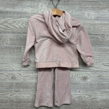 Velour Ribbed Hoodie Ballet Shoes & Wide Pants 24M
