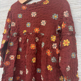 Textured LS Dress Flowers 4t