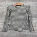 Ribbed Ruffle Shirt Stripes 4t