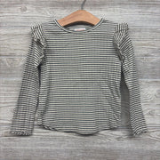 Ribbed Ruffle Shirt Stripes 4t