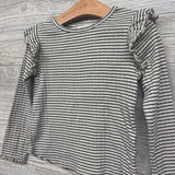 Ribbed Ruffle Shirt Stripes 4t