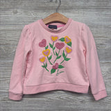 Crewneck Heart Flowers 3t